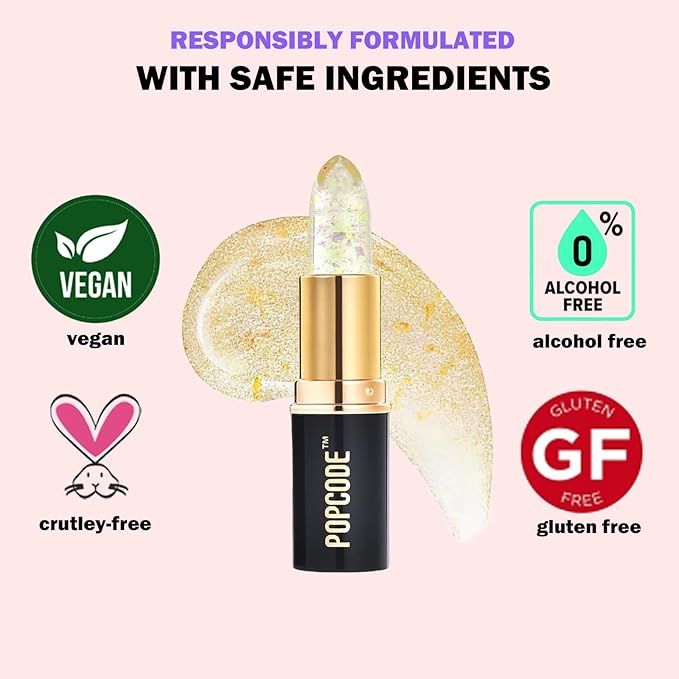 pH Lip Balm, Transparent Clear Color Changing Lipstick and Tinted Lip Balm Chapstick, Vegan & Cruelty Free Lip Tint, Hydrate & Nourish with JOJOBA and MEADOWFOAM SEED OIL, #001 Amethyst-Velvo Beauty