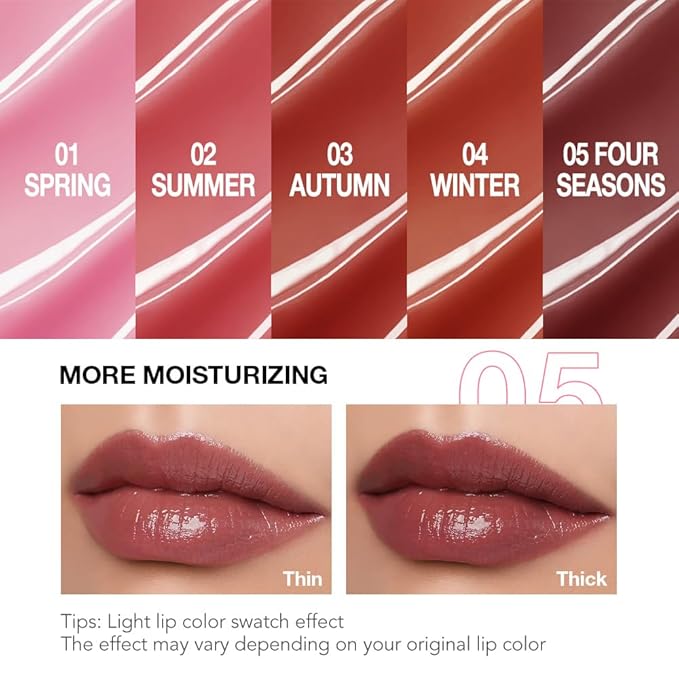 1Pcs Tinted Lip Balm Moisturizing Lipstick – Deep Rose Colored Bean Paste Sheer Hydrating Lip Color for Dry Lips Nourishing Lip Balm for All Women with a Subtle Natural Scent (S05 Four Seasons)-Velvo Beauty