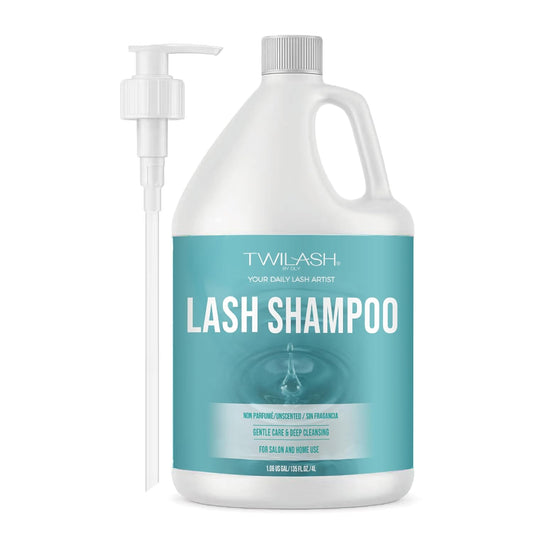 Lash Shampoo Bulk, Eyelash Cleanser for Extensions 4 Liters, Dispenser Pump, Safe Makeup Remover, Non-irritating or Burning Eyelid Foaming Cleanser for Professional Salon and Home Use (Unscented-4L)-Velvo Beauty