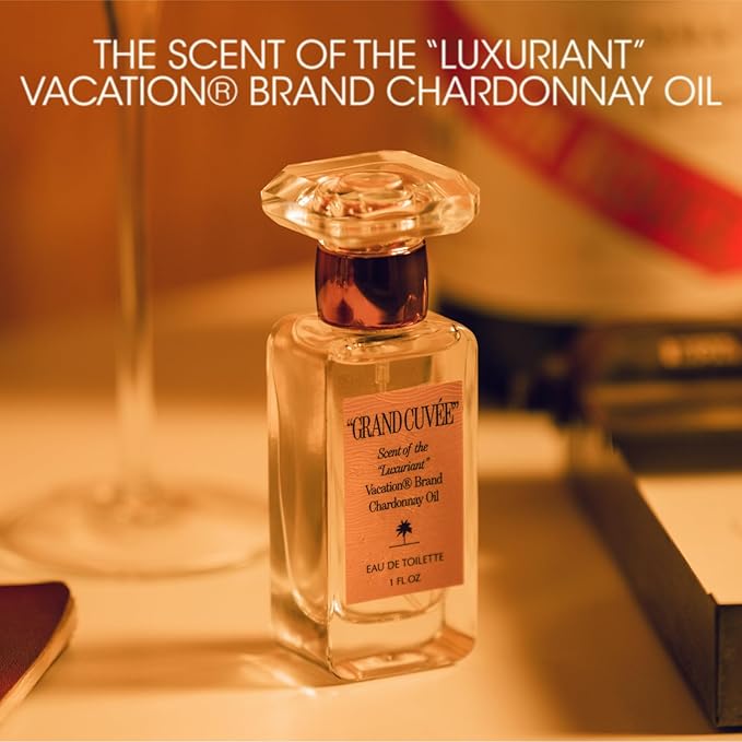VACATION “GRAND CUVÉE” Eau de Toilette Sunscreen, Amber Vanilla Perfume for Women & Men, Unisex Summer Scent with Argan, Peach, Cedarwood & Vanilla Bean, 1 Fl. Oz.-Velvo Beauty