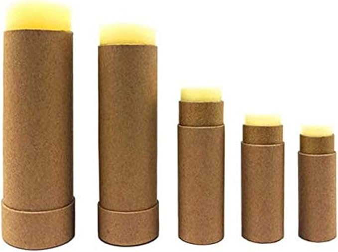 10 Pcs 1oz Cardboard Lip Balm Tubes Kraft Paper Lipstick Tube Empty Lip Gloss Containers Refillable Chapstick Container Round Paper Solid Tube for DIY Cosmetic Samples Lotion Deodorant,Brown-Velvo Beauty