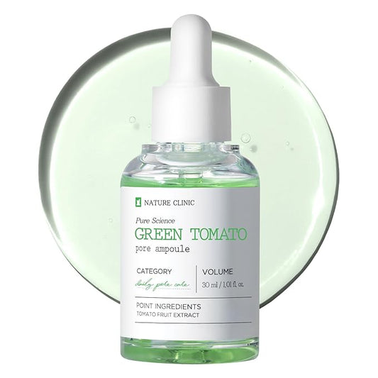 Green Tomato Pore Ampoule with Green Tomato, Witch Hazel and Hyaluronic Acid for Face Moisturizer and Pore Minimizing Treatment, Korean Skincare, 30ml, 1.01 fl. oz.-Velvo Beauty