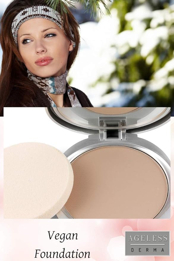 Natural Mineral Makeup Foundation- A Healthy Full Coverage Vegan Pressed Powder. Made in USA (Bare Beige)-Velvo Beauty