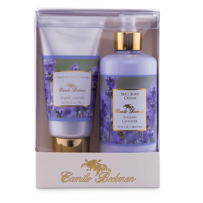 Camille Beckman Hand and Body Duet Set, Silky Body and Glycerine Hand Cream, English Lavender-Velvo Beauty