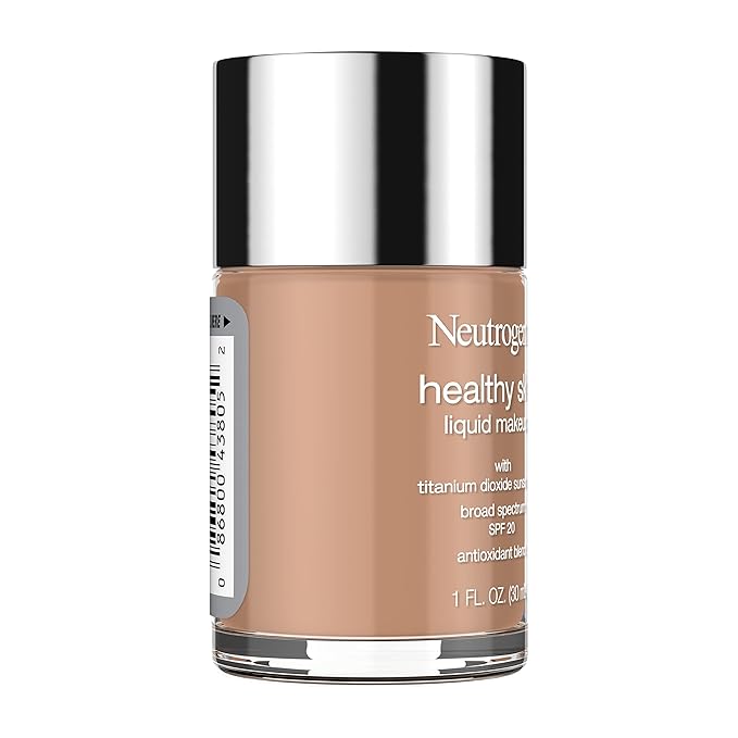 Neutrogena Healthy Skin Liquid Makeup Foundation with Broad Spectrum SPF 20 Sunscreen, Medium Coverage Foundation with Nourishing Pro-Vitamin B5, Chestnut 135, 1 fl. oz-Velvo Beauty
