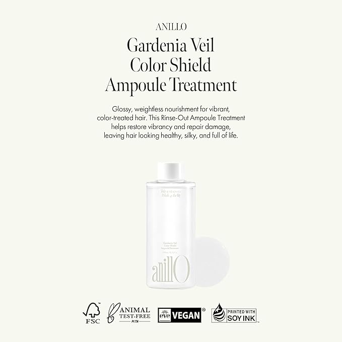 Gardenia Veil Color Shield Ampoule Treatment – Shine-Boosting Hair Mask for Color-Treated Hair – Protein & Amino Acid Complex, Daily Use, Silicone-Free, 200 ml / 6.76 fl oz-Velvo Beauty