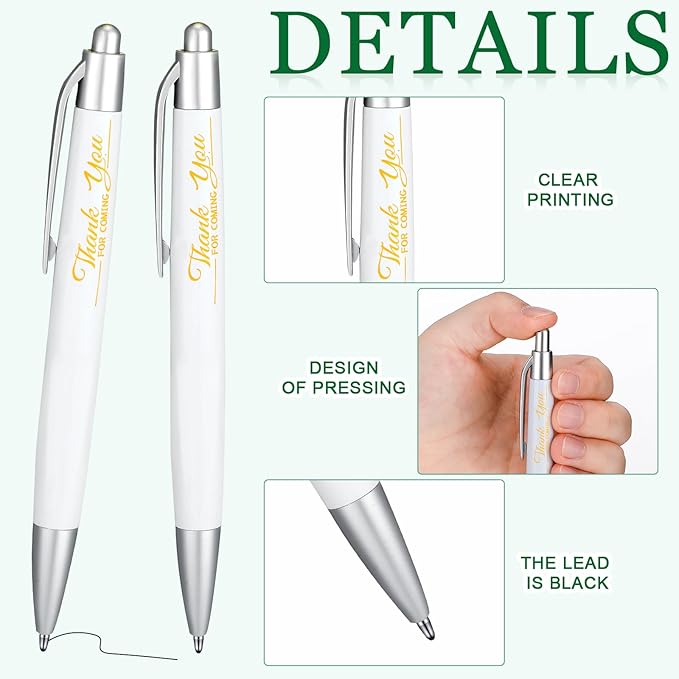 50 Set Bulk Thank You Combo Gifts Include Lip Balms Appreciation Ballpoint Pen Thank You Card Organza Drawstring Gift Bag Pouch for Wedding Parties Baby Shower Favors, Eucalyptus Leaves Style-Velvo Beauty