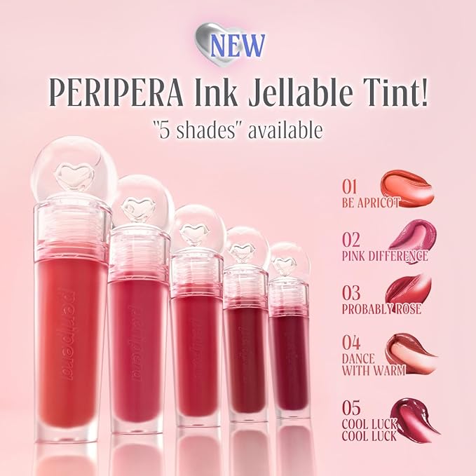 Peripera Ink Jellable Tint, Lip Stain, Korean Lip Tint, High Pigment Color, Longwear, Weightless, Moisutizing, Hydrating (03 PROBABLY ROSE, One Size)-Velvo Beauty