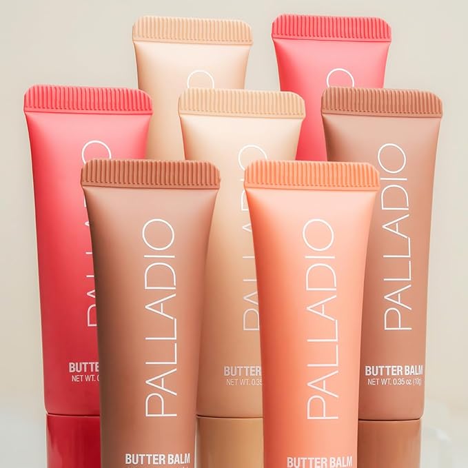Palladio Butter Balm - Hydrating Lip Balm with Sheer Tint, Aloe, Peptides, Shea Butter, and Vegan Formulation for Instant Moisture, Shine, and Soothing Lip Care, Caramel Glazed-Velvo Beauty