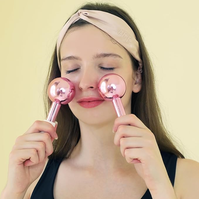 Ice Globes for Face & Eyes, Unbreakable Stainless Steel Cryo Sticks for Beauty Routines, Facials Cold Roller Colling Globes for Puffiness, Wrinkles, Dark Circles, Headaches-Velvo Beauty