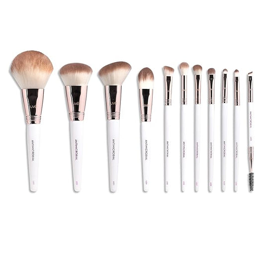 Professional Makeup Brush 11 Piece Set, Premium Synthetic Vegan Brushes Kit for Blending Powder, Foundation, Concealer, Blush & Eye Shadow, Cruelty-Free-Velvo Beauty