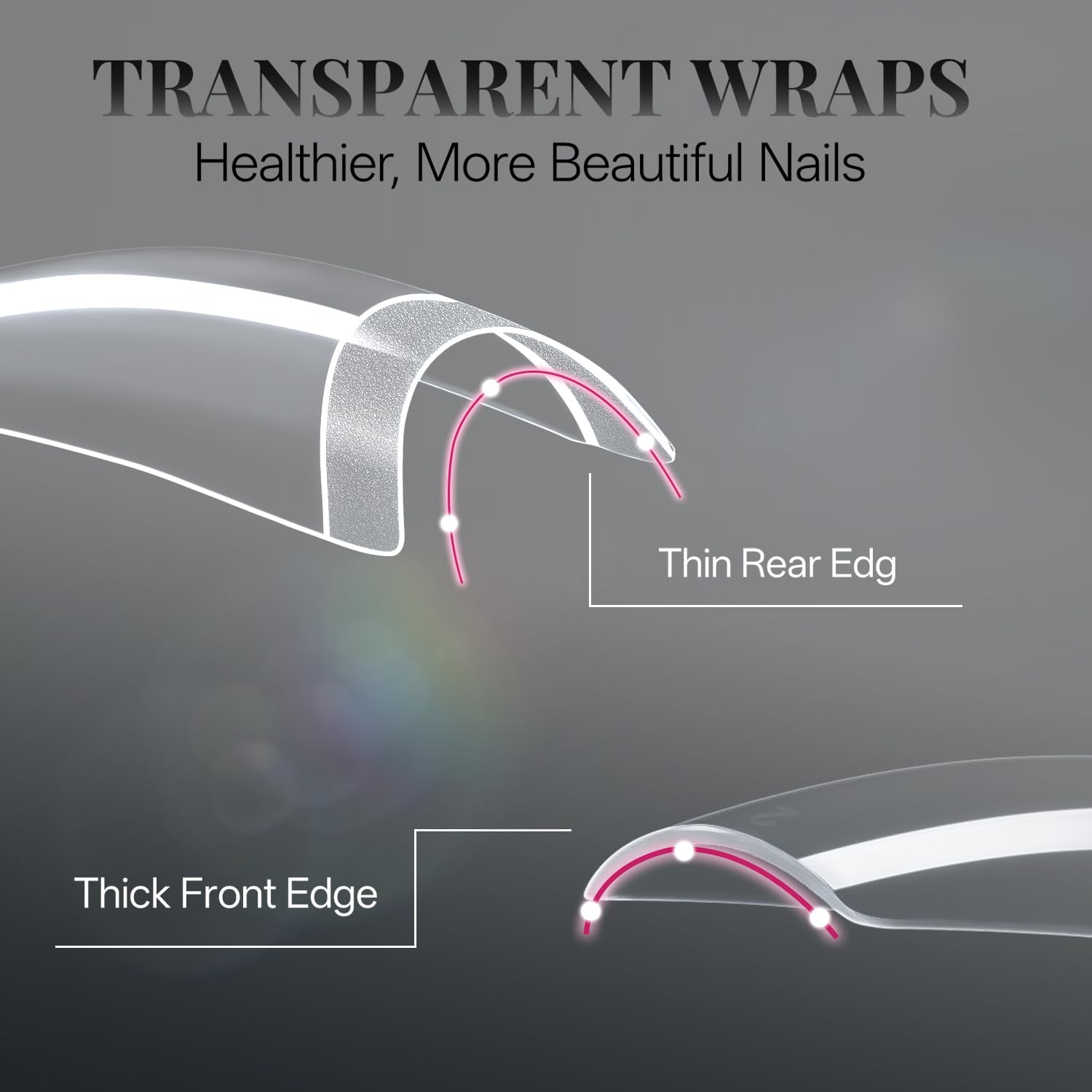 krofaue French Nail Tips - Acrylic Soft Gel False Tips 500PCS Half Cover Square Fake Nails for Women Half Matte French Tip Press on Nails 10 Sizes-Velvo Beauty