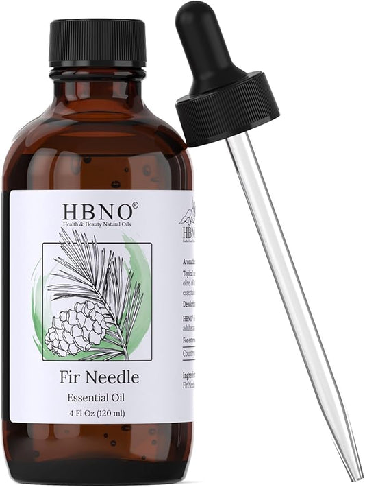 HBNO Fir Needle Essential Oil - Huge 4 oz (120ml) Value Size - Natural Fir Needle Oil - Perfect for Cleaning, Aromatherapy, DIY, Soap and Diffuser-Velvo Beauty