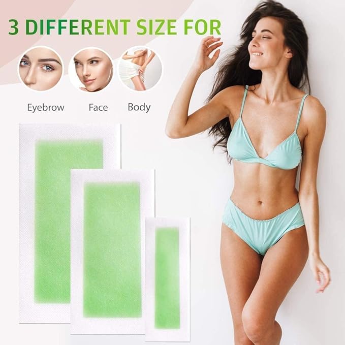 Wax Strips for Hair Removal: 80 Waxing Strips - Hair Removal Wax - Brazilian Wax Kit for Women - At Home Waxing Kit for Women - Body Legs Arms Chest Back Bikini - Bikini Hair Removal - 3 Sizes-Velvo Beauty
