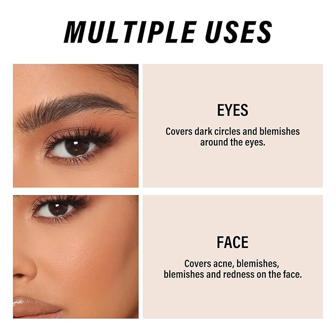 2pcs Liquid Concealer Set with Brush,Full Cover,Concealer Wand with Matte Finish,Corrects，Covers，Long Wear Up to 24hr-Velvo Beauty