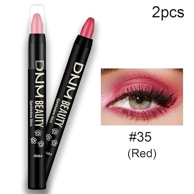 Kaely 2Pcs Cream Eyeshadow Sticks Set for Eyes Waterproof,Red Shimmer Eye shadow Stick Pencil Pen Bulk sombras en crema para ojos 35+35-Velvo Beauty