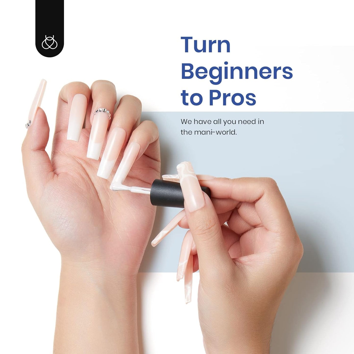 Beetles Gel Nail Kit Easy Extension Set, 240 PCS Long Square Gel Nail Tips Full Cover With 5 In 1 Nail Glue Base Gel and Innovative Uv Led Lamp Easy DIY Gift for Women-Velvo Beauty