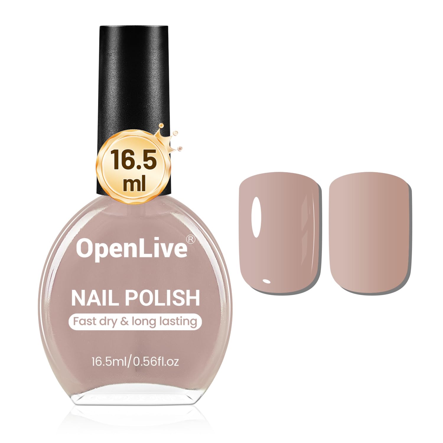 16.5ml Light Brown Nail Polish Large Volume Quick Dry Nail Polish, Long Lasting Shine, Fingernail Toenail Nail Art DIY Home Travel Nail Art Gift-Velvo Beauty