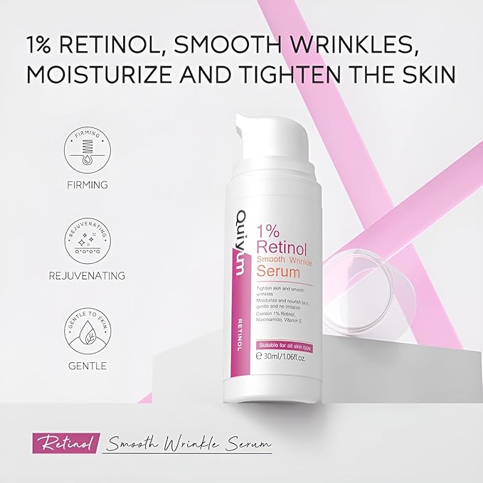 Anti Aging Skin Care Set, 1% Retinol Dark Spot Remover for Face with Face Serum & Moisturizer, Travel Size Skincare Set for Women, Reduce Wrinkles, Firm & Hydrate for All Skin Types-Velvo Beauty