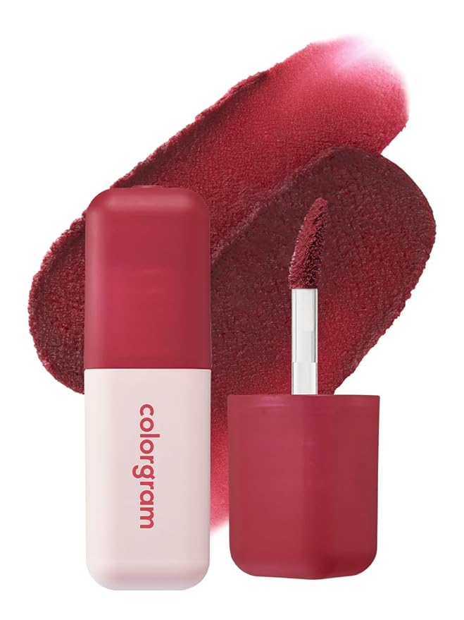 COLORGRAM NUDE BLUR TINT 09 RED BOMB | Soft Velvet Matte Liquid Lipstick & Cheek Tint | Lightweight Blurring Tint for a Smooth & Airbrushed Finish | Long-Lasting & Non-Sticky Formula-Velvo Beauty