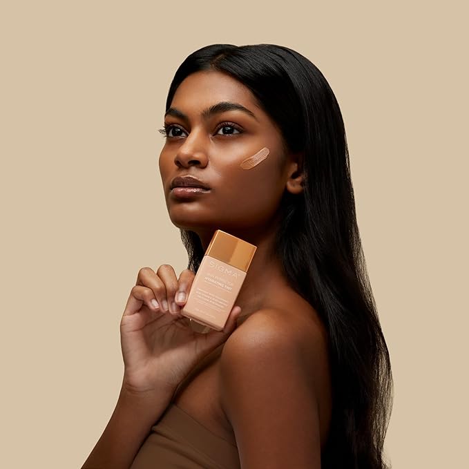 Sigma Beauty Skin Perfector – Hydrating Skin Tint Foundation for Lightweight, Buildable Coverage, With Hyaluronic Acid, Niacinamide Serum, and More (5 Dark Golden Tint, 1.12oz)-Velvo Beauty
