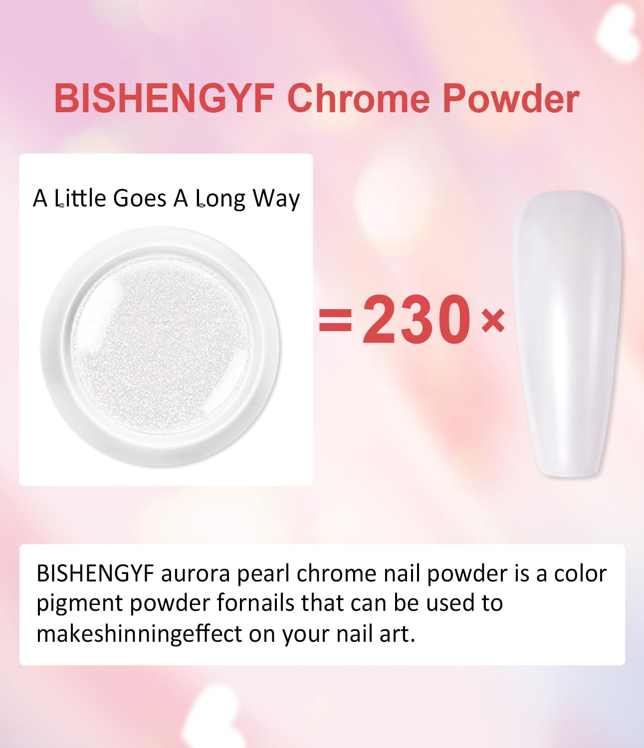 Pearl Chrome Nail Powder BISHENGYF -【Metallic Mirror Effect】Magic Mirror Silver Chrome Nail Powder White Aurora Mermaid Iridescent Nail Chrome Powder Glitter Pigment Dust For Nail Art Decroation DIY-Velvo Beauty