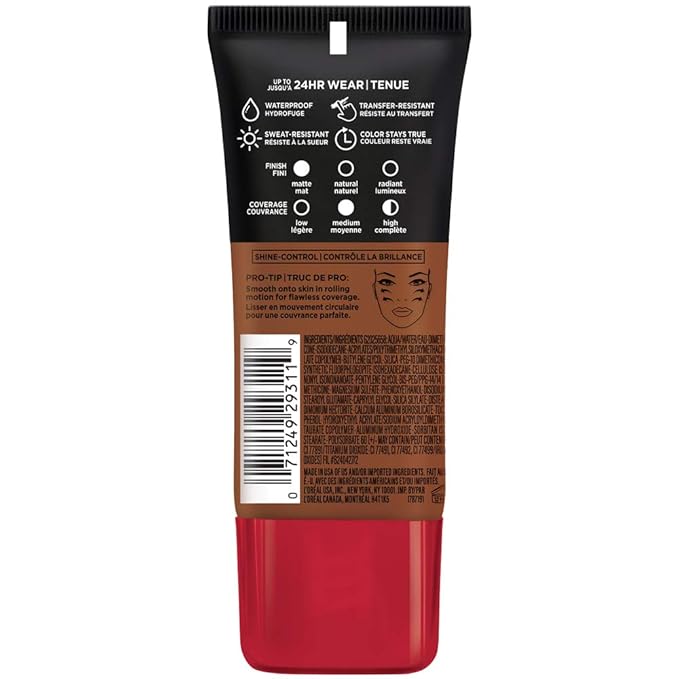 L'Oreal Paris Cosmetics Makeup Infallible Pro-Matte Liquid Longwear Foundation, Cocoa, 1 fl oz-Velvo Beauty