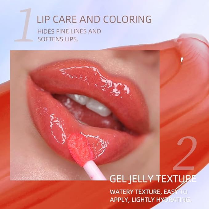 Plumping Lip Oil,Tinted for Lip Care Moisturizing lip oil,Long Lasting Nourishing Non-sticky (#1)-Velvo Beauty