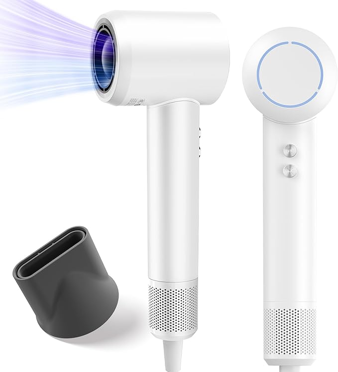 Hair Dryer, Ionic High-Speed Blow Dryer for Fast Drying with Brushless Motor, Portable Professional Hair Dryers with Magnetic Concentrator, Quiet Compact Hairdryer for Women & Men, Travel/Home/Salon-Velvo Beauty