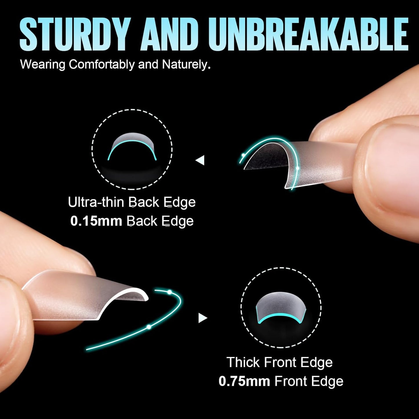 TOMICCA Short Coffin Nail Tips, Acrylic Half Cover Nail Tips Coffin 240Pcs, No C Curve Full Matte Gel Nail Short, Nail Extension Tips for Beginner and Professional 12 Sizes-Velvo Beauty