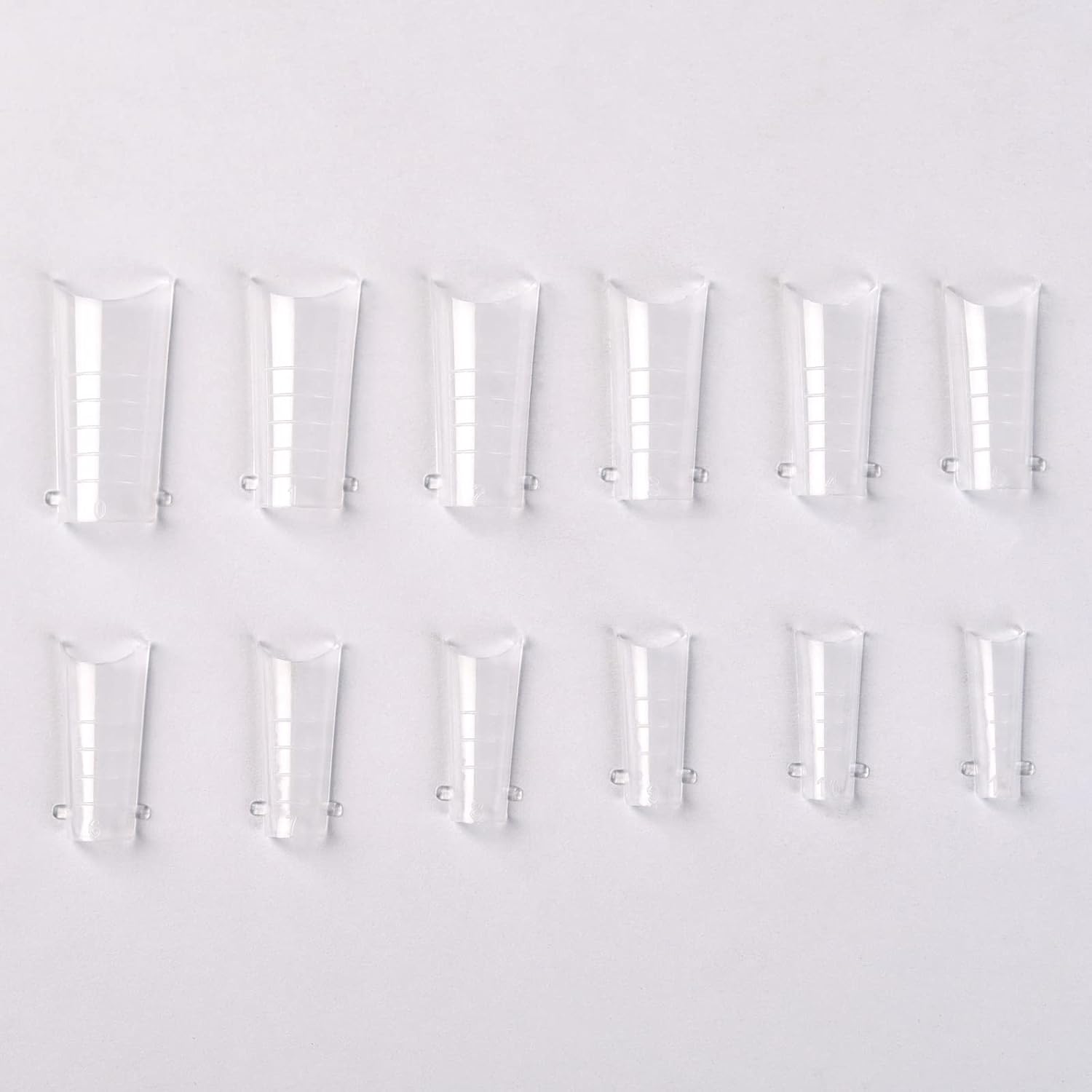 KADS 120PCS Clear Full Cover Dual Nail System Form UV Gel Acrylic Nail Art Mold Artificial Nail Tips with Scale for Extension (MODEL 7)-Velvo Beauty