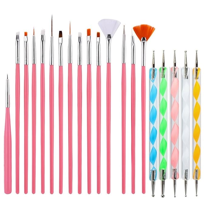 36 pcs Nail Art Brushes Set, Nail Art Design Pen Painting Tools with Nail Extension Gel Brush, Nail Polish Brush, Builder Nail Gel Brush, Nail Dotting Pen Salon at Home Diy Manicure (36pcs)-Velvo Beauty