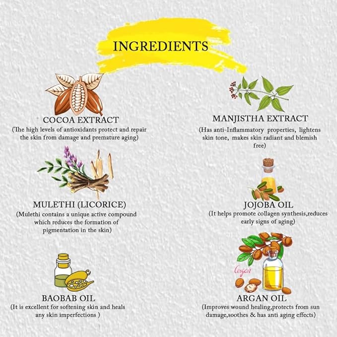 ROOTS AND HERBS Ayurvedic Cacao & Manjistha Cane Sugar Lip Scrub 100% Vegan, No-Paraben, No-SLS, No-Sulphate & Natural Treatment Exfoliator for Dark, Dry, Chapped Smooth & Brighter Lips (15gm/0.53oz)-Velvo Beauty