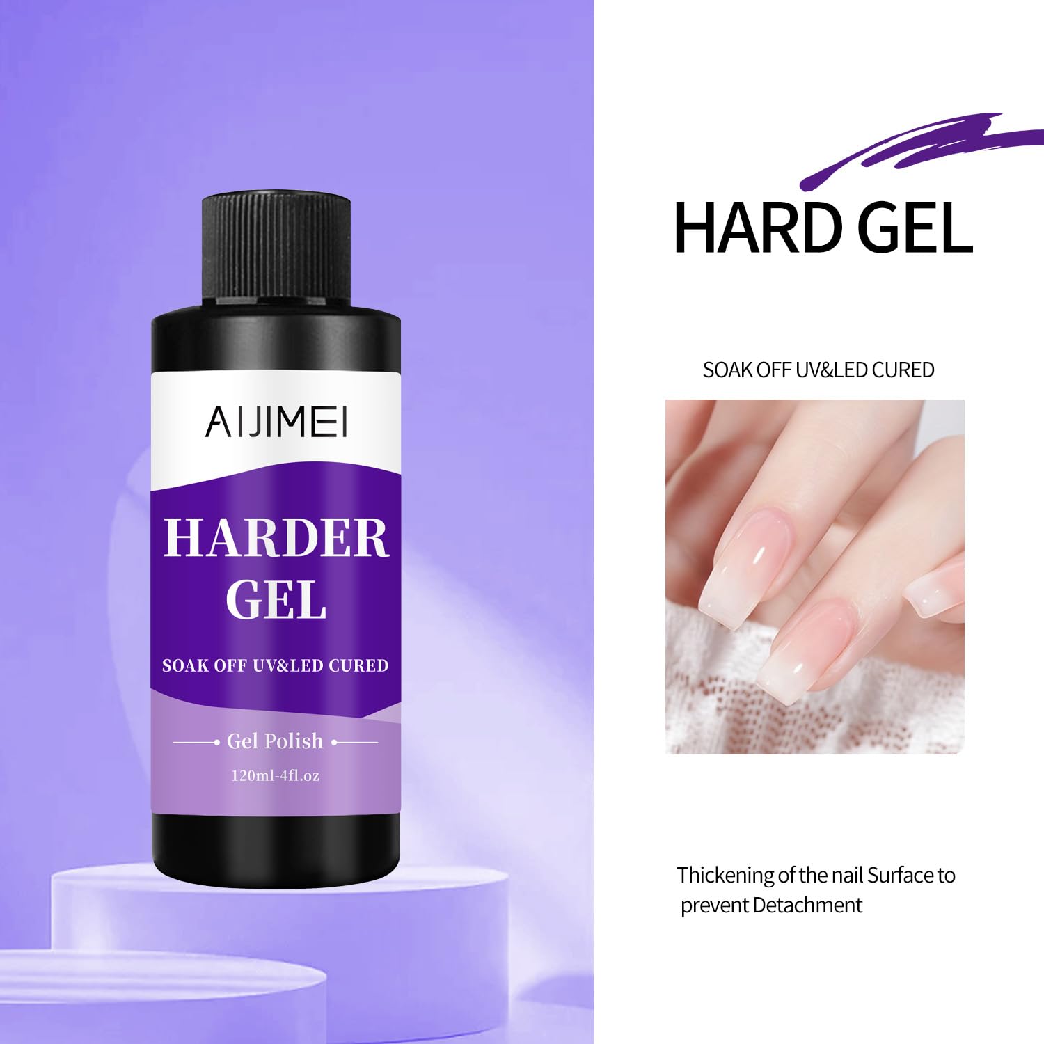 AIJIMEI 120ml Harder Gel Builder Gel Nail Builder Strengthener for Nail Art Versatile Use for All Types, Fast Drying Harder Gel Extension, 4 Fl Oz-Velvo Beauty