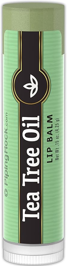 Piping Rock Tea Tree Oil Lip Balm | 0.15 oz | Moisturizing and Soothing | Non GMO, Gluten Free-Velvo Beauty