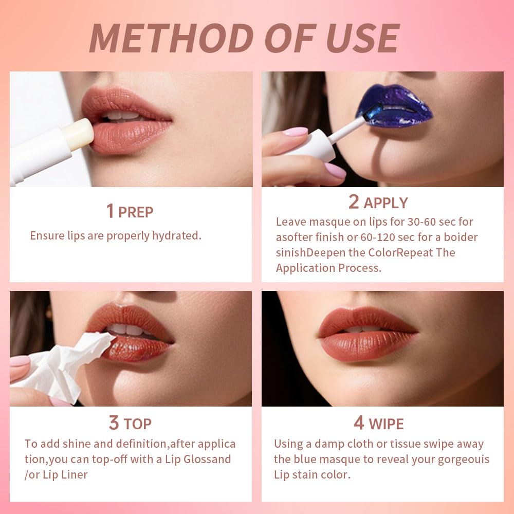 Lip Stain Peel Off – Long Lasting Waterproof Lip Tint, Smudge Proof Transfer Resistant Lip Stains Tattoo,High Pigment Matte Lip Color, Kiss Proof Peel Off Lip Stain Masque,All-Day Stay Lip Makeup 04#-Velvo Beauty