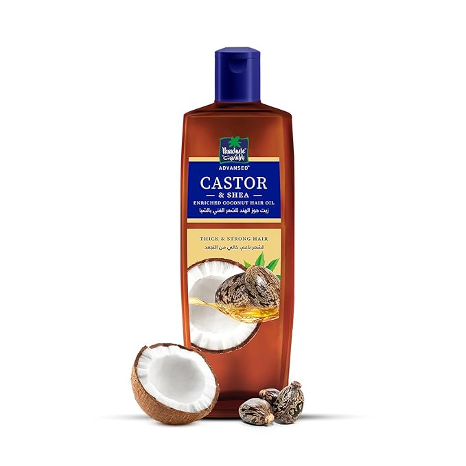 Parachute Advansed Castor & Shea Hair Oil with Coconut| Castor Hair Oil| 10x Stronger Hair| For Thick, Soft & Nourished Hair| 10.1 Fl.oz.-Velvo Beauty