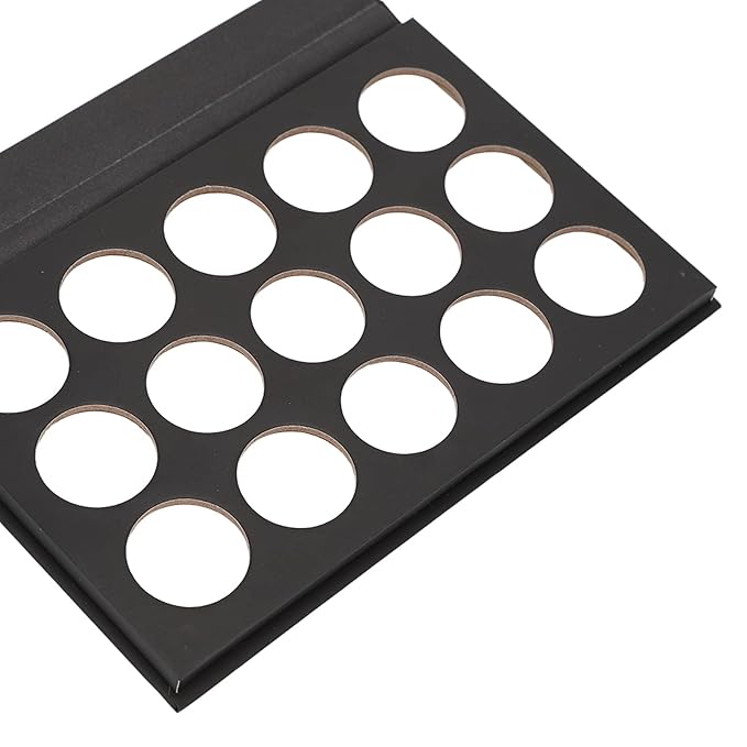 DIY Empty Eyeshadow Palette, Empty Makeup Palette, Black 15 Compartment Empty Makeup Palette for Blush Bronzer Powder-Velvo Beauty