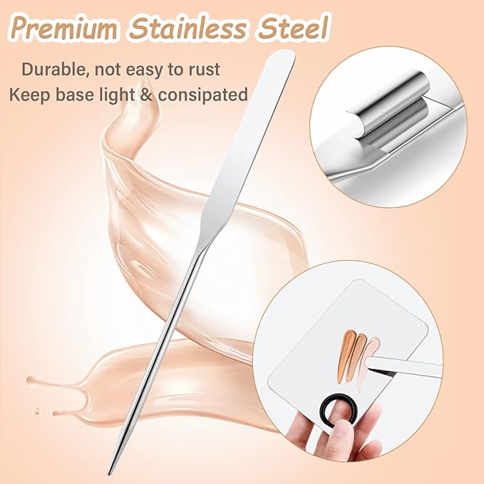 Korean Makeup Spatula, Picasso Makeup Spatula Korean, Foundation Spatula Korean, Professional Korean Spatula and Makeup Mixing Palette (Rectangle)-Velvo Beauty