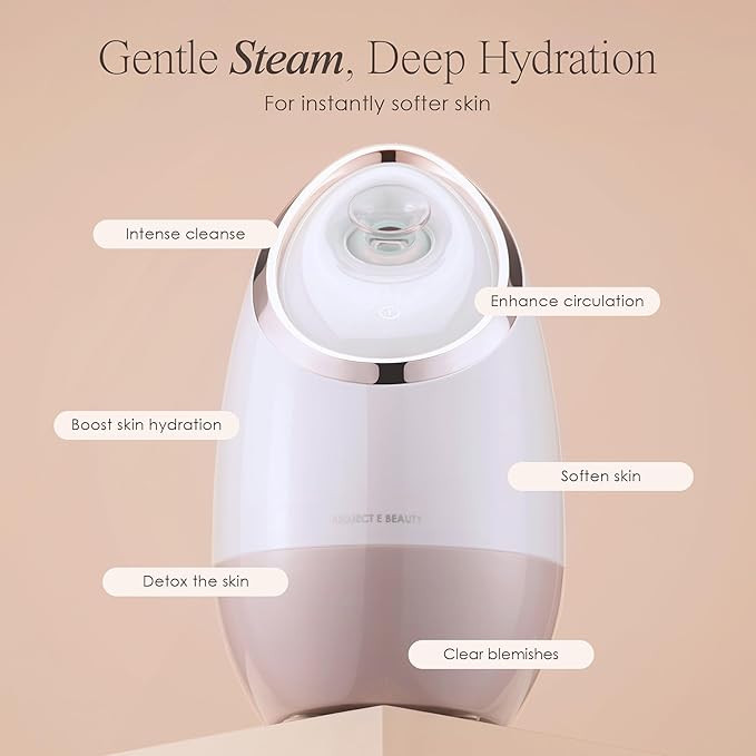 Sensa | Nano Ionic Facial Steamer by Project E Beauty | Deep Pore Cleansing | Warm Mist Sprayer | Detoxify & Clarify Complexion | Moisturize & Hydrate | Home Face Sauna | with 3 Essential Oil Baskets-Velvo Beauty