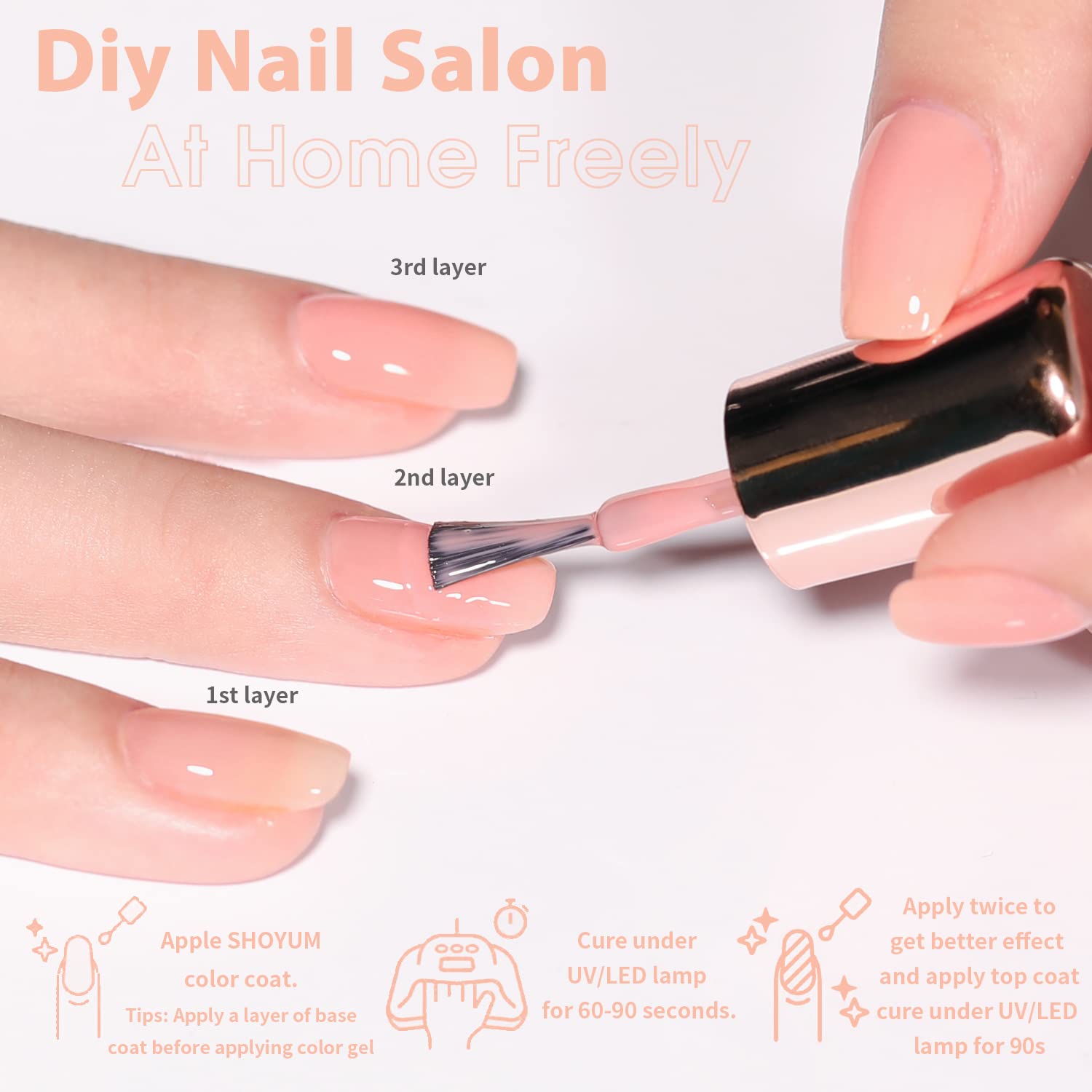 Jelly Pastel Gel Nail Polish Set 10Pcs Candy Colors Collection,Translucent Spring Summer nail gel polish Manicure at Home DIY Easter Mother's Day Gifts-Velvo Beauty