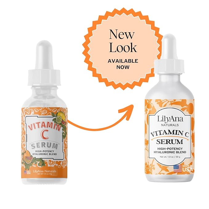 LilyAna Naturals Vitamin C Serum for Face - with Hyaluronic Acid and Vitamin E, Anti Aging Serum, Reduces Age Spots and Sun Damage, Promotes Collagen and Elastin (Double Pack)-Velvo Beauty