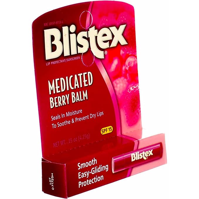 Blistex Medicated Berry Balm SPF 15 0.15 oz (Pack of 7)-Velvo Beauty