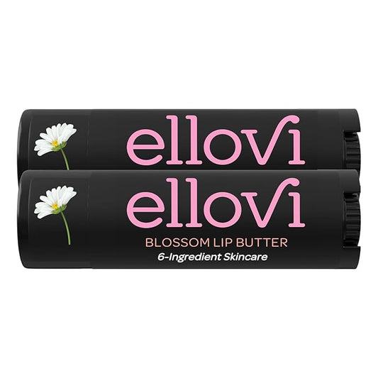 Natural Lip Butter Lip Balm - Blossom - Pure Enough to Eat - Made With Just 6 Vegan Ingredients - 100% Natural & Organic Moisturizing Lip Care for All Day Hydration (2-Pack)-Velvo Beauty