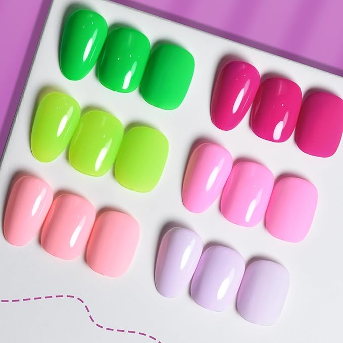 JODSONE 10ml Green Gel Nail Polish Set 6Colors Long Lasting Neutral Green Pale Lacquer Glossy Art for Nail and Salon Need U V Lamp-Velvo Beauty