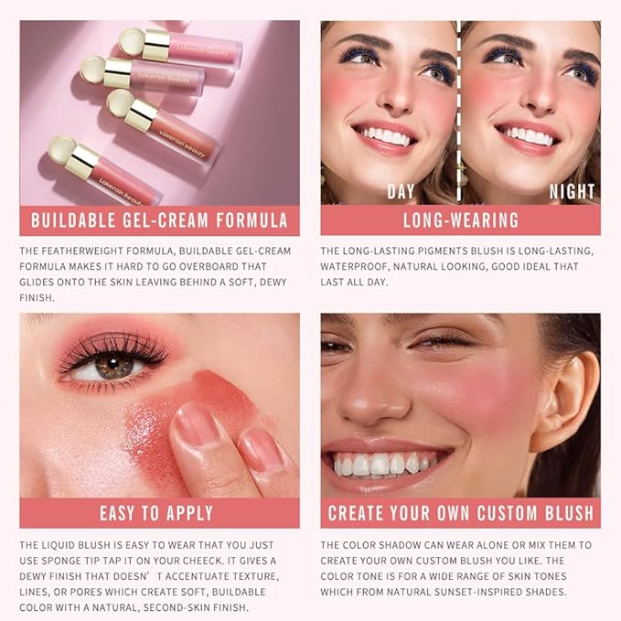 Velvet Liquid Blush, Natural Matte Finish Looking, Dewy Cheek Tint, Soft Cream Face Blush,Moisturizing Lightweight Blendable Feel,Long-Lasting 0.25 oz/7.5ml - 02#-Velvo Beauty