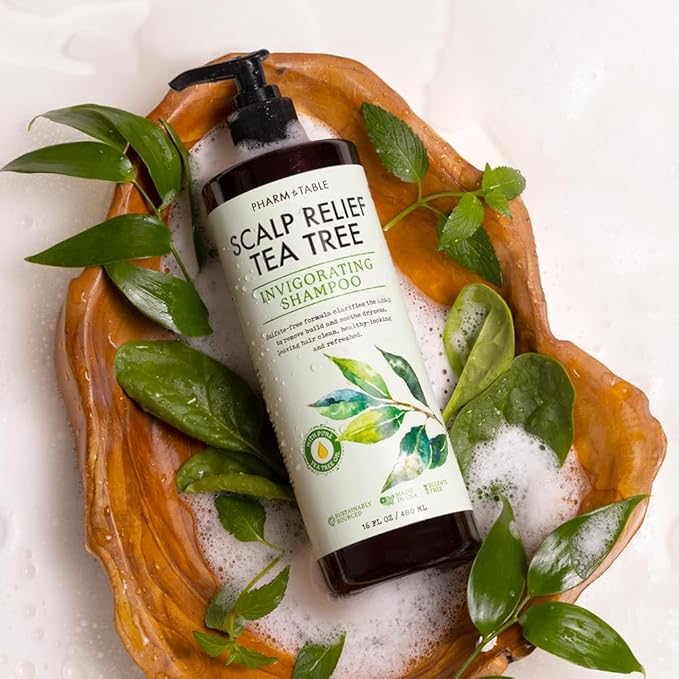 Tea Tree Shampoo For Men and Women, Deep Cleansing Sulfate-Free Formula - Relief for Dry Itchy Scalp - Infused with Tea Tree oil, Mint, Biotin and Vitamin E, 16.2oz-Velvo Beauty