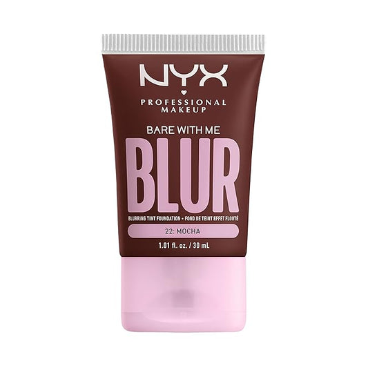 NYX PROFESSIONAL MAKEUP Bare With Me Blur Skin Tint Foundation Make Up with Matcha, Glycerin & Niacinamide - Mocha-Velvo Beauty