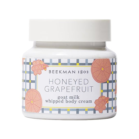 Beekman 1802 Whipped Body Cream, Honeyed Grapefruit - Scented - 8 oz - Intensely Hydrating & Softens Skin - With Goat Milk - Good for Sensitive Skin - Cruelty Free-Velvo Beauty