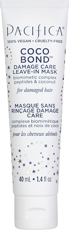 Pacifica Mini Coco Bond Damage Care Leave-In Mask – Bond Repair Hair Treatment for Damaged Hair, Concentrated Travel-Size Leave-In Conditioner Restores Strength & Shine, Vegan & Cruelty-Free, 1.4oz-Velvo Beauty